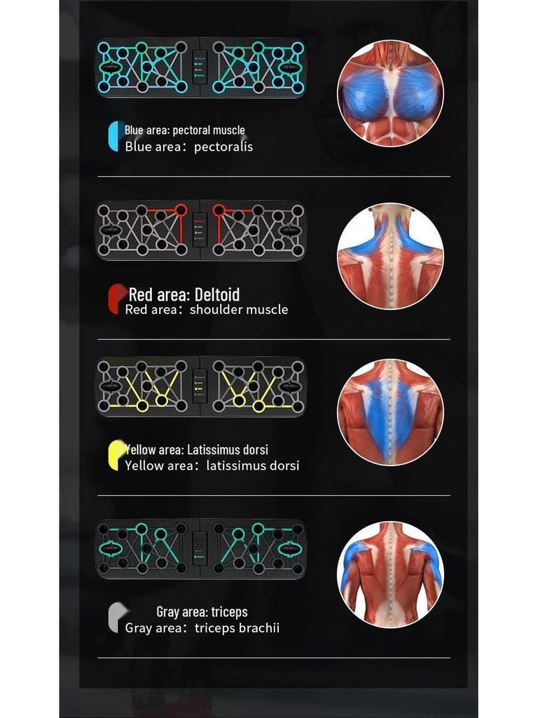 Foldable Multi-Function Push-Up Board with Resistance Bands for Chest and Muscle Training