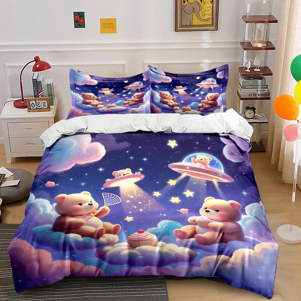 Teddy Bear Dreamland Gift Set Exquisite Three-Piece Bedding Set Gift For Kids And Adults