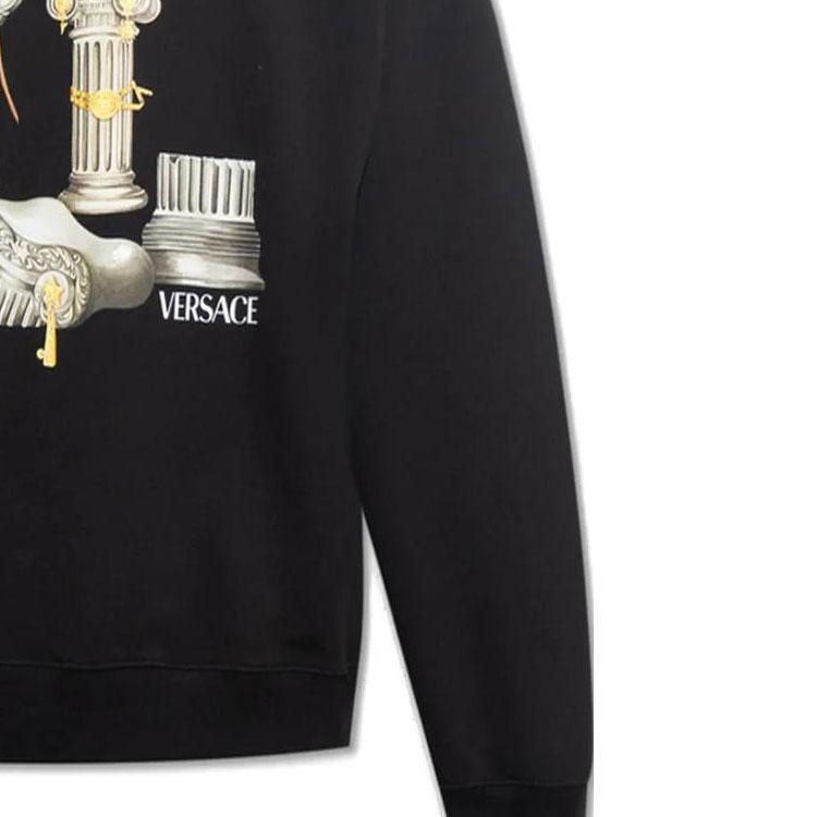 VERSACE Sweatshirts Men's Black Crew Neck Moderate Regular 1010711-1A07775-1B000