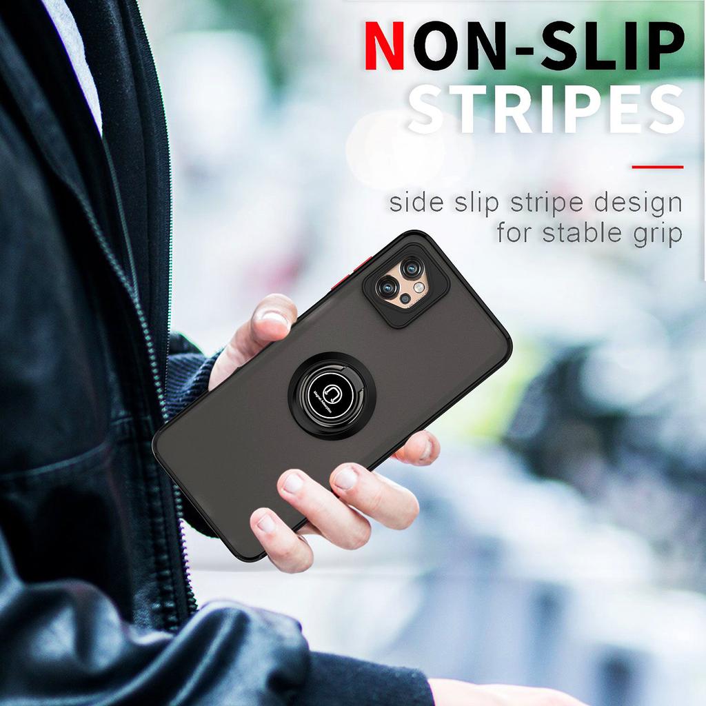 Camera Protection For Motorola Moto G32 Ring Car Holder Cover NEW Shockproof Magnetic Case Magnet Ring Matte Case