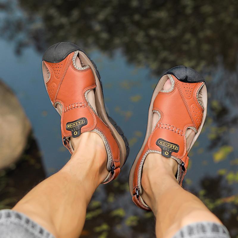 Utendørs vannsko 2023 Skinn Herre Sko Sommer Stor størrelse Herresandaler Herre Sandaler Mote Sandaler Tøfler Stor størrelse 39-45