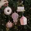2pcs Shatterproof Pink Christmas Tree Ornaments set with Hanging Loops for Xmas Holiday Party Decorations Plastic Donuts Pendant