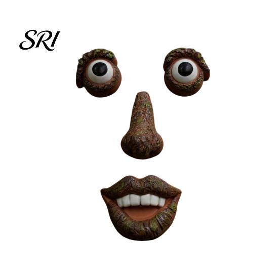Weather-resistant Garden Ornament Tree Face Facial Features Outdoor Statues Resin Humorous Yard Decoration Weather-Resistant for Stump Waterproof