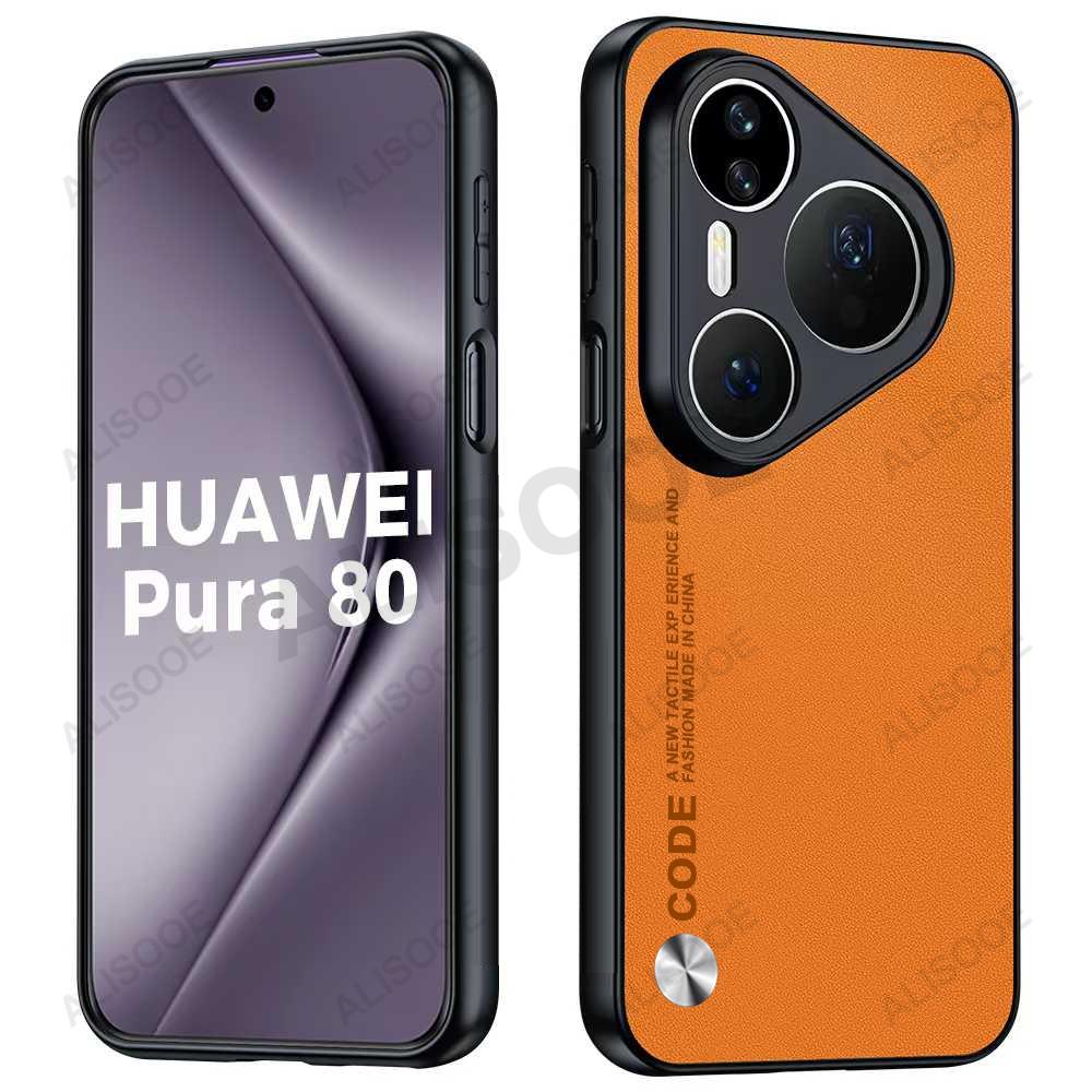 Husă pentru Huawei Pura 80 Ultra / 80 Pro Plus Husă Textură Lux Fibra de Carbon Piele PU Husă de Protecție pentru Telefon