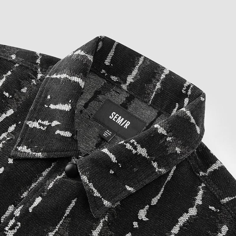 Semir Men's Retro Jacquard Denim Jacket