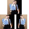 Spring Blue Striped Shirt For Women With 3d Effect And Offshoulder Design