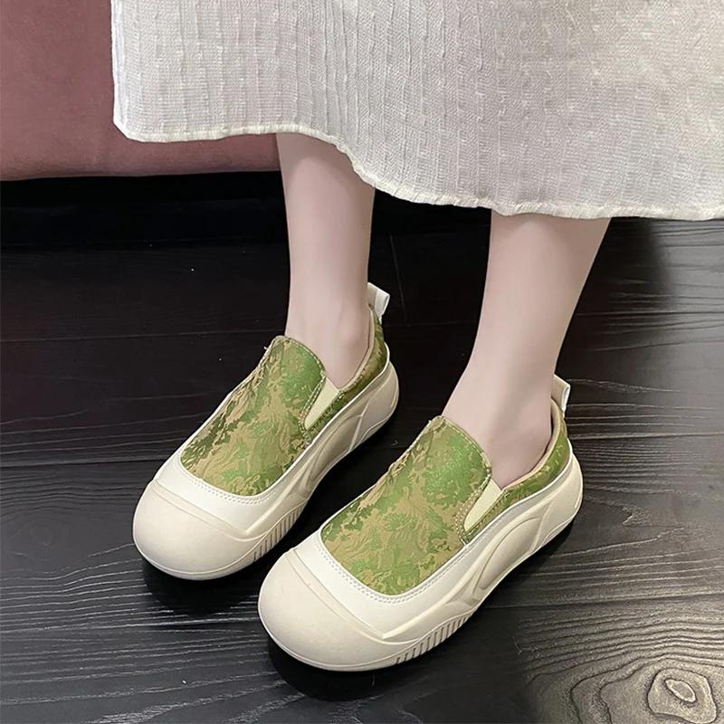 Mode Sneaker Print Ballerinas Plateau Damen Sportschuhe Casual Slipper Walking Laufschuhe 2024 Sommer Mode Neu Bequem Zapatos Damen