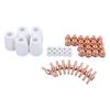 45Pcs Plasma Consumables for LG40 PT31 CUT35 CUT40 CUT50 with Cutter Torch Nozzle Shield