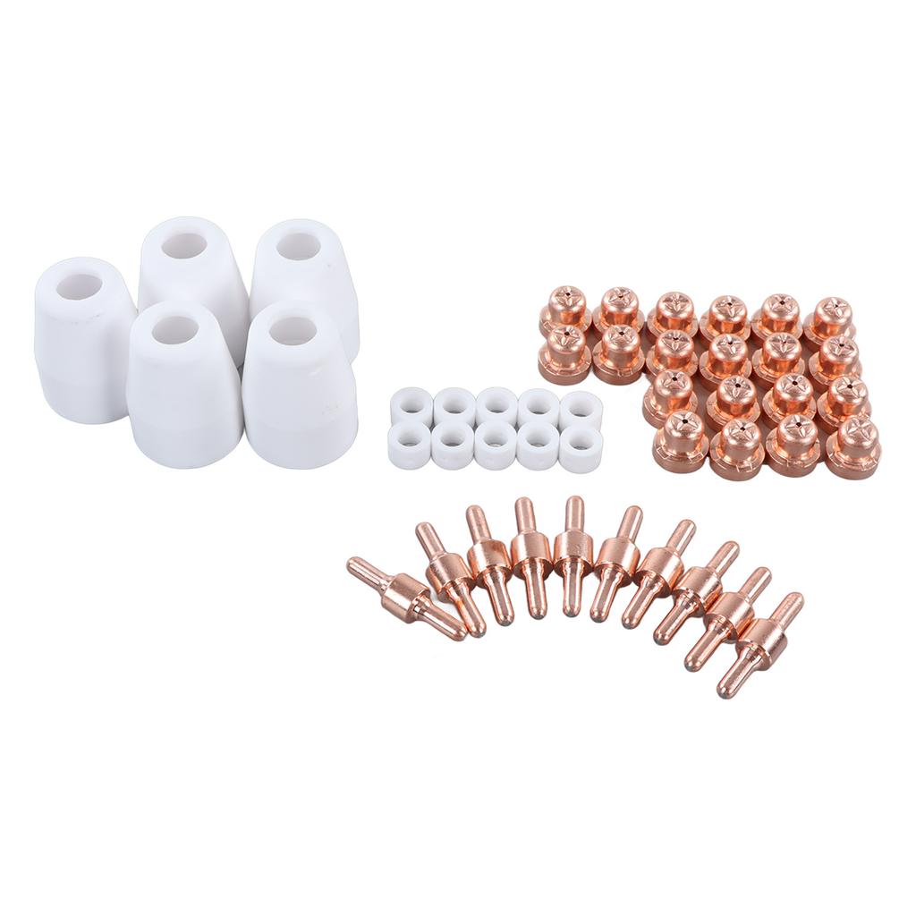 45Pcs Plasma Consumables for LG40 PT31 CUT35 CUT40 CUT50 with Cutter Torch Nozzle Shield
