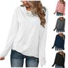 New Autumn Women Wear Pullover Solid Color Pile Neck Long Sleeve Loose Casual Thin T Shirt