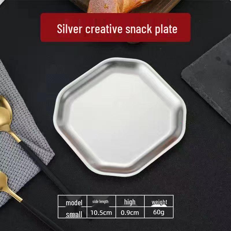 ZISIZ Korean Style Stainless Steel Octagonal Plates