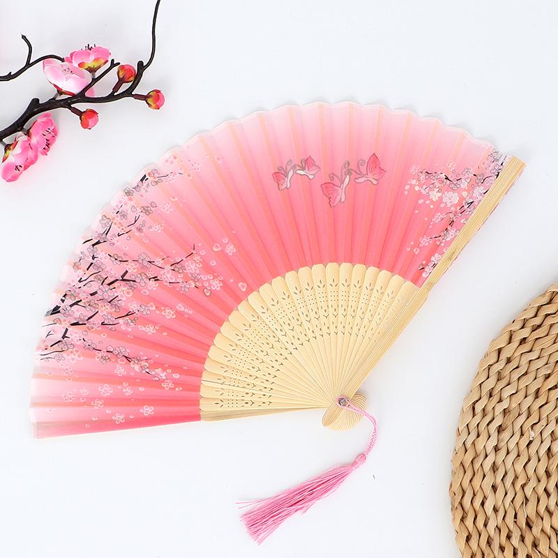 Hanfu skládací vějíř pro ženy inspirovaný japonským a čínským stylem – Scénický tanec bambusový styl