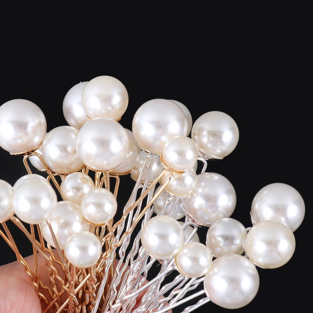 Tiara Hairstyle Design Tools Wedding Headwear Pearl Hair Pins U Shape Hair Clip Pearl Hair Stick