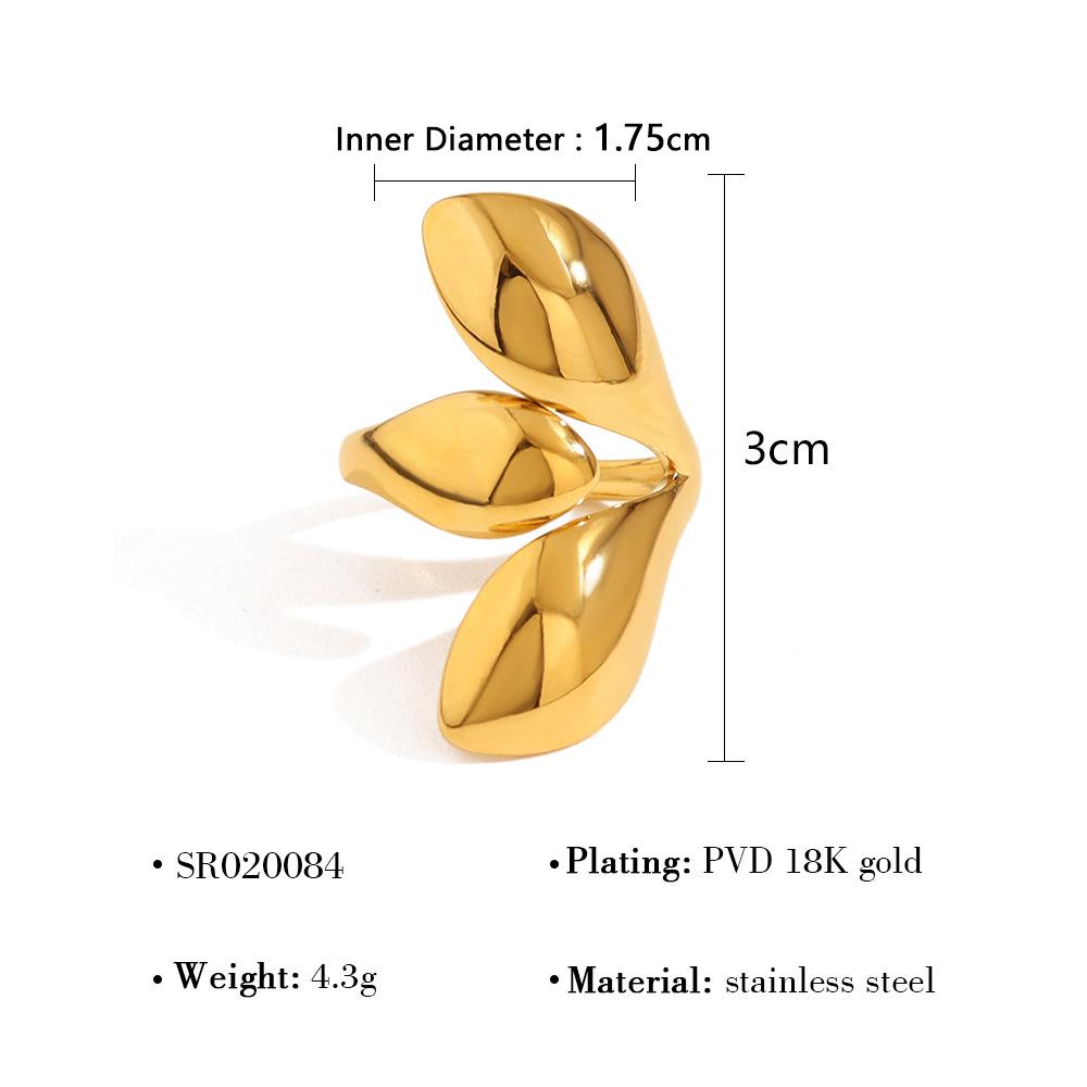 18K Gold Nicht verblassend Leichter Luxus High-End Lava Edelstahl Offener Ring Damenring Ring Ring