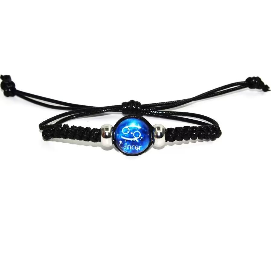 12 Constellation Twelve Constellation Bracelet Hand-woven Adjustable Rope Bracelets For Men Women Black  Bracelet Boy