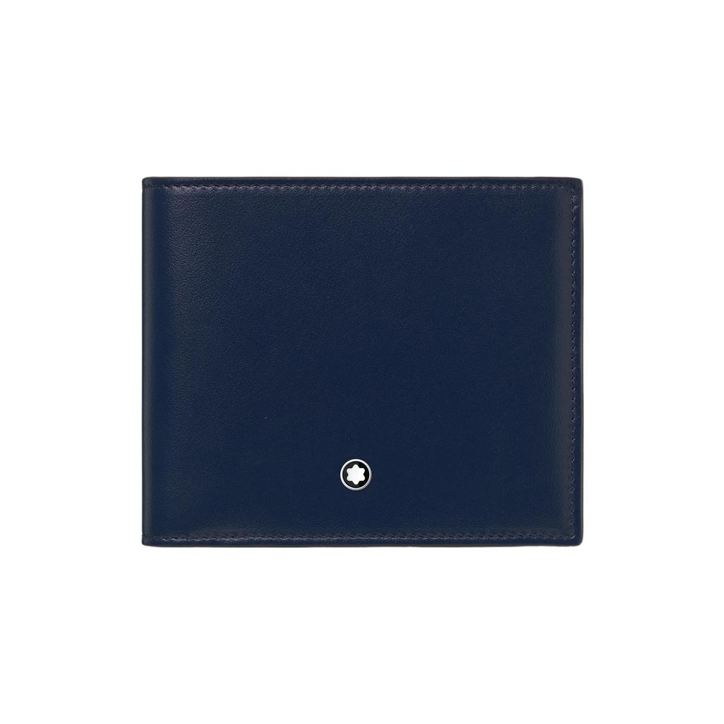Montblanc Hexagonal White Star Calfskin Wallet Men Wallet Ink-Blue 131934