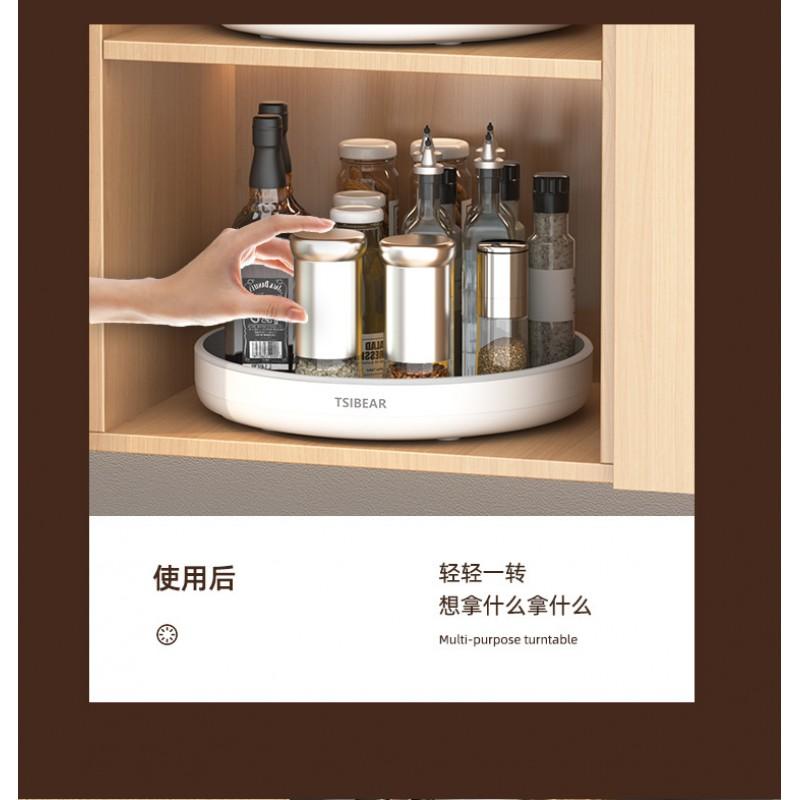 Rotating Spice Organizer Tray Kitchen Countertop - Circular PP Storage Turntable Small 25cm Or Large 30cm