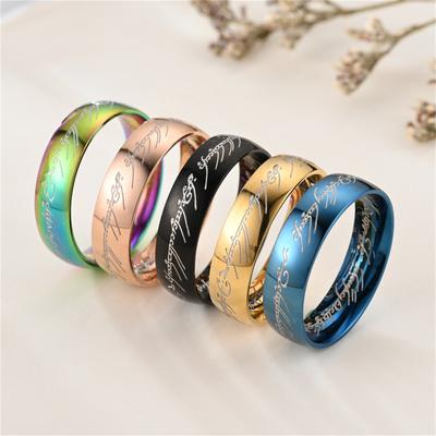 Titanium Steel Special Letter Ring Stainless Steel Ring Perimeter
