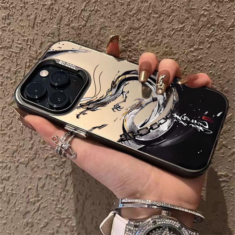 Chinese Flying Dragon Lucky Phone Cover for  Mi 14 13 12 11 Lite 5G NE 12T 13T Poco X5 F5 X6 M6 Pro 4G Plating Matte Cover