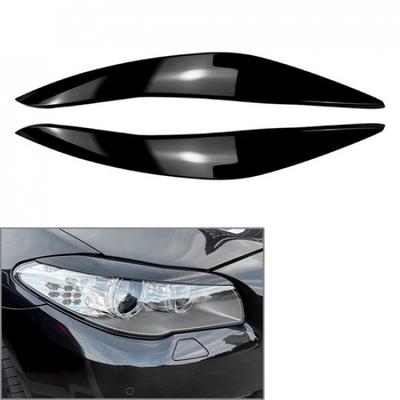Front Headlight Eyelids Eyebrow Cover Gloss Black For BMW 5 Series F10 F11 11-14
