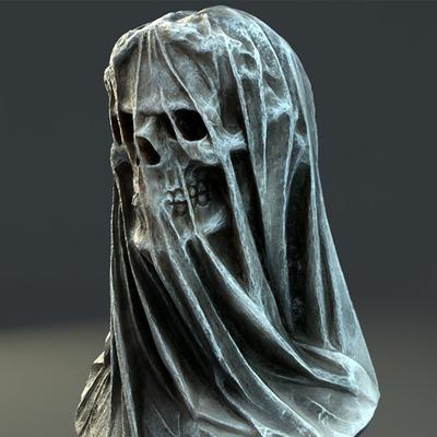 Sensenmann Tod Totenschädel Figur Schleier Hölle Todesgott Statue Realistische Geister Skulptur Halloween Party Ornament Heimdeko