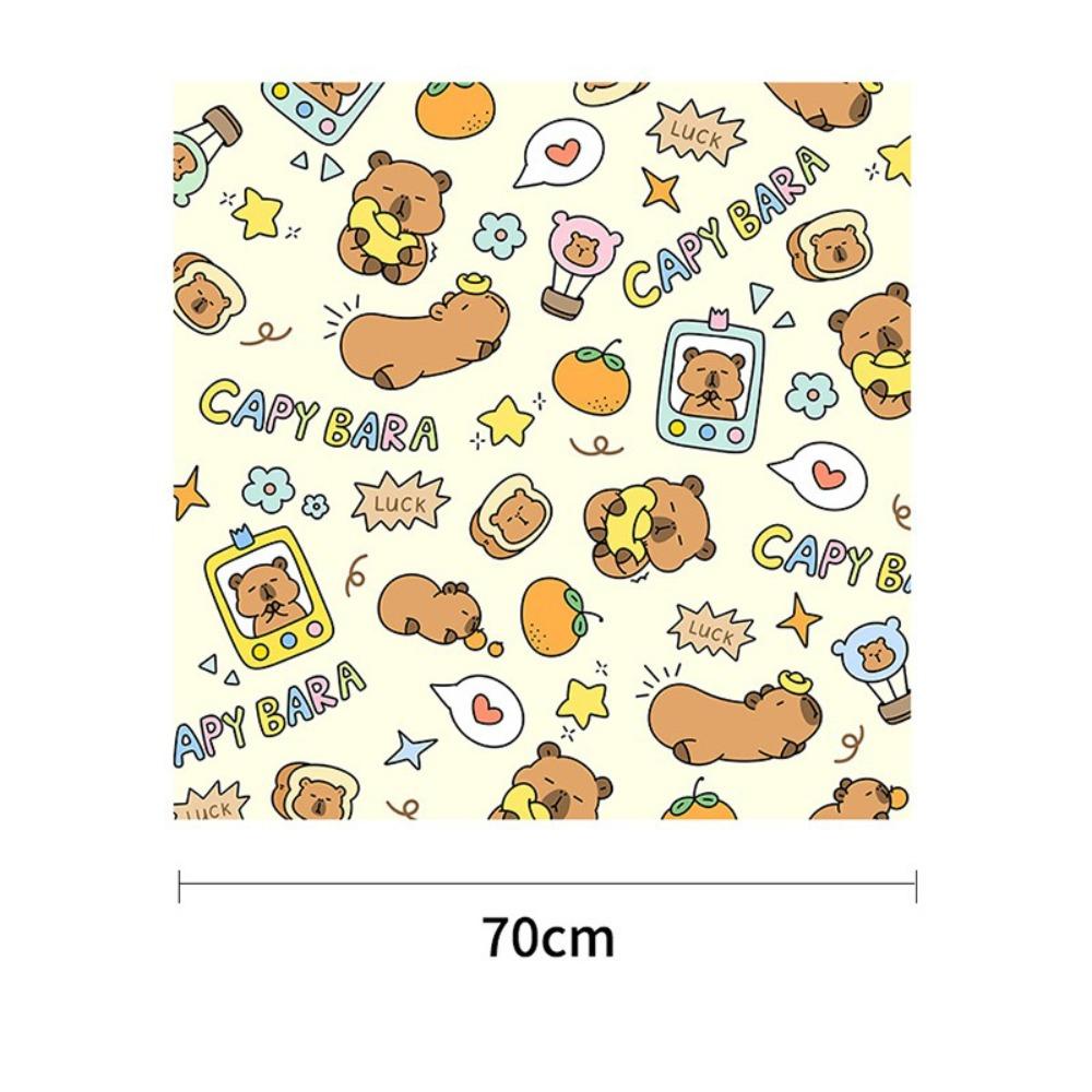 

Портативная складная косметичка Capybara/Puppy Camera Wrap Fabric Back To School Gift Capybara-70cm