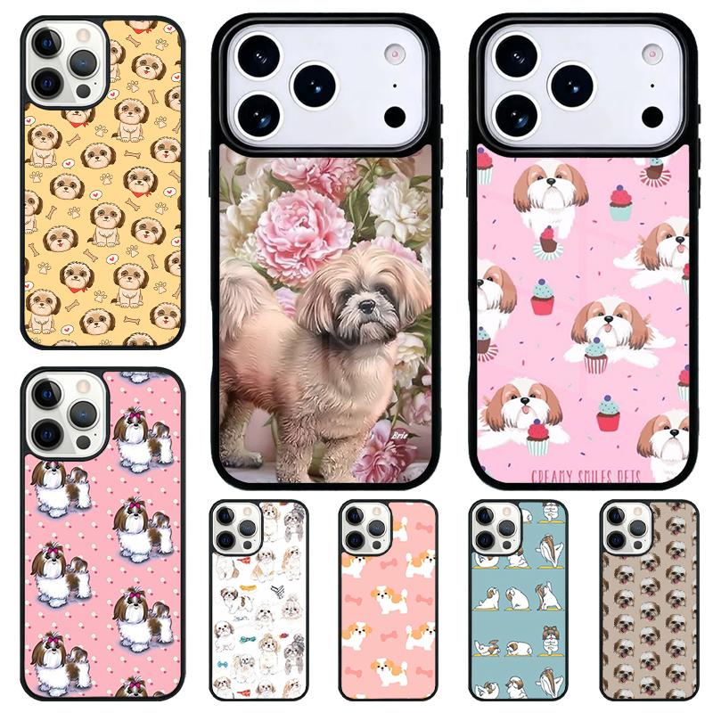 Cartoon Shih Tzu Dog Soft Phone Case for iPhone 17 Air 16 15 11 12 14 13 Pro Max Shockproof Cover