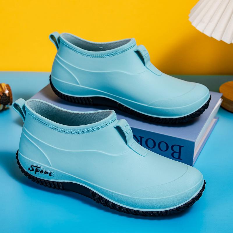 

Модная повседневная универсальная износостойкая камуфляжная дождевая обувь женская водная обувь резиновые сапоги водонепроницаемая короткая резиновая обувь рабочие водные сапоги 40 синий