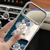 Romantic Rose Flower Pattern Case For iPhone 17 Pro Max iPhone 16 15 14 13 Pro Max 11 17e 16e Plating Lens Frame Clear Soft Silicone Back Cover
