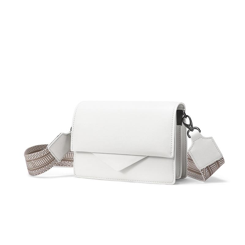 Small Square Bag Women's Simple Broadband Organ Bag Leather Envelope Bag Shoulder Messenger Chain Women's Bag Versatile Street Trend