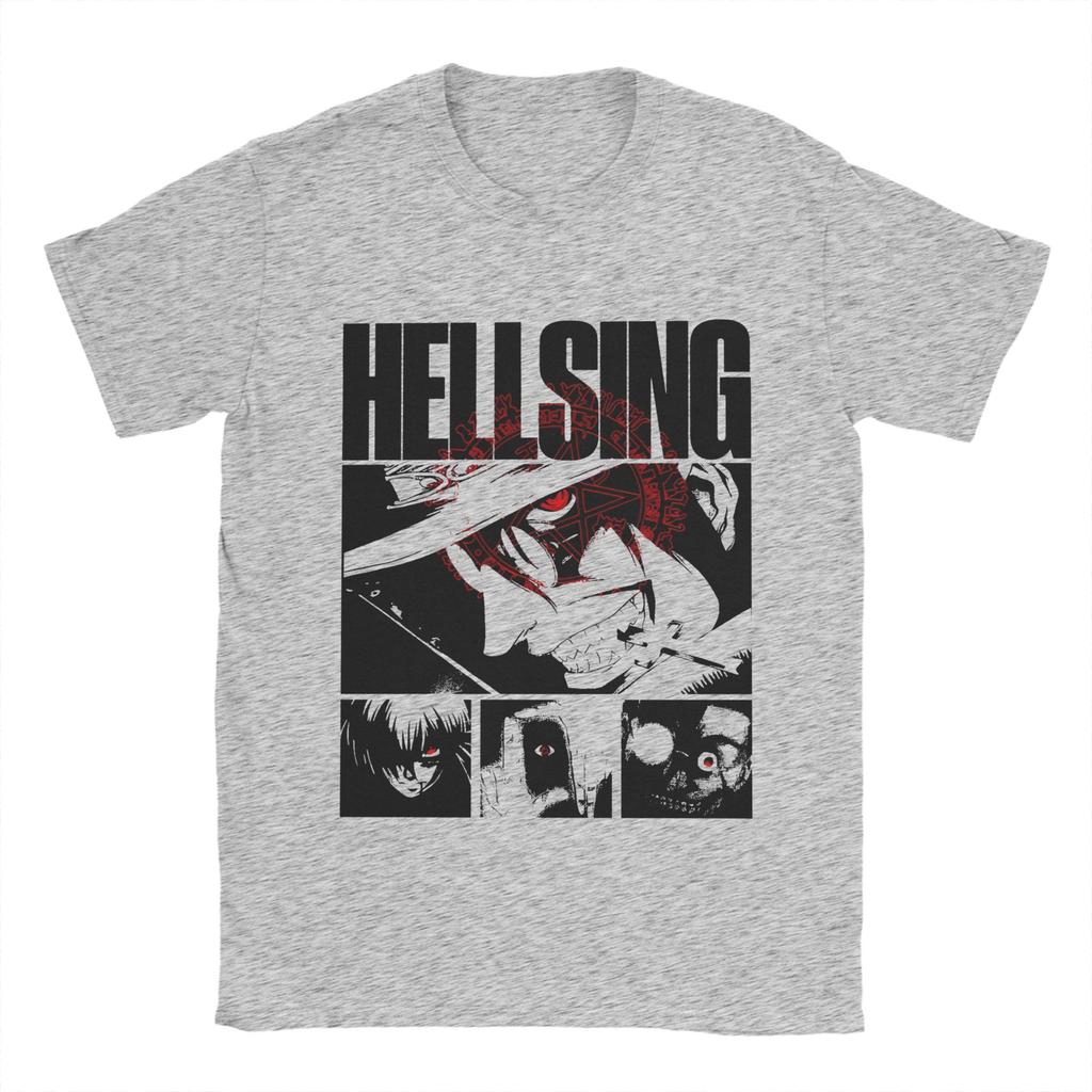 Funny Hellsings   T-Shirt for Men Crewneck 100% Cotton T Shirt  Short Sleeve Tees Printing Tops
