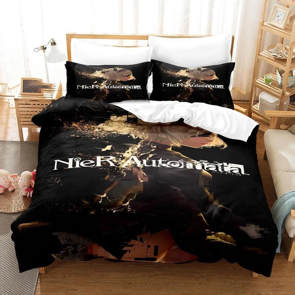 3D Printed NieR Automata Beding Set For Bedrom Soft Modern Bedspreads Comefortable Children Kids Soft Duvet Cover Comfortable Quilt Cover And