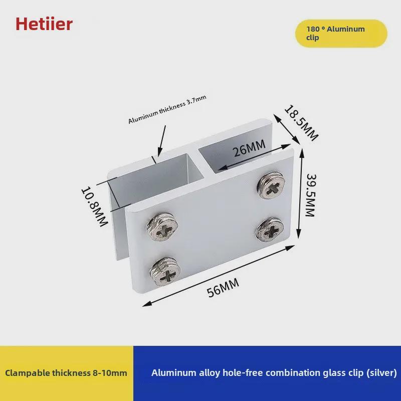 Aluminum Alloy Glass Clip Display Rack for Wood and Tile Partition Support