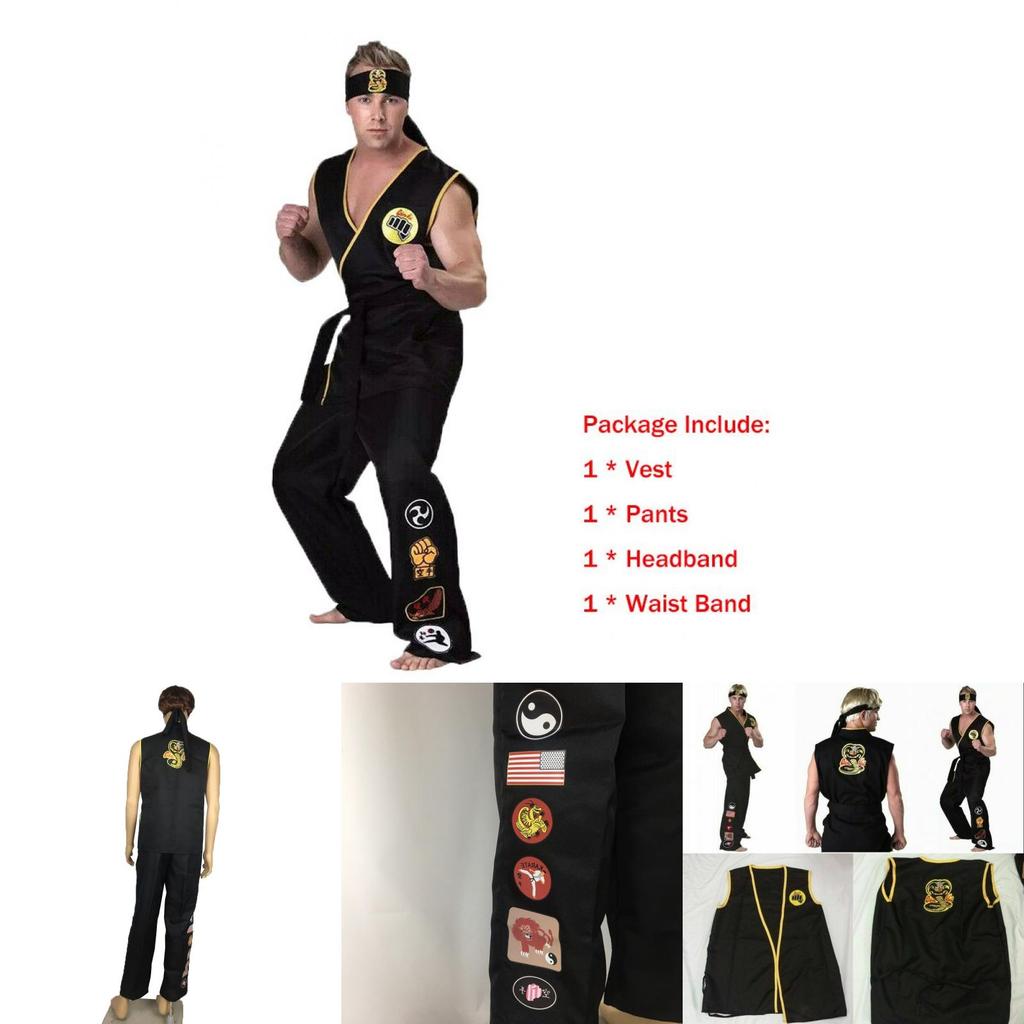 Authentieke Cobra Kai The Karate Kid Saga Halloween Cosplay Kostuums Taekwondo Feestset