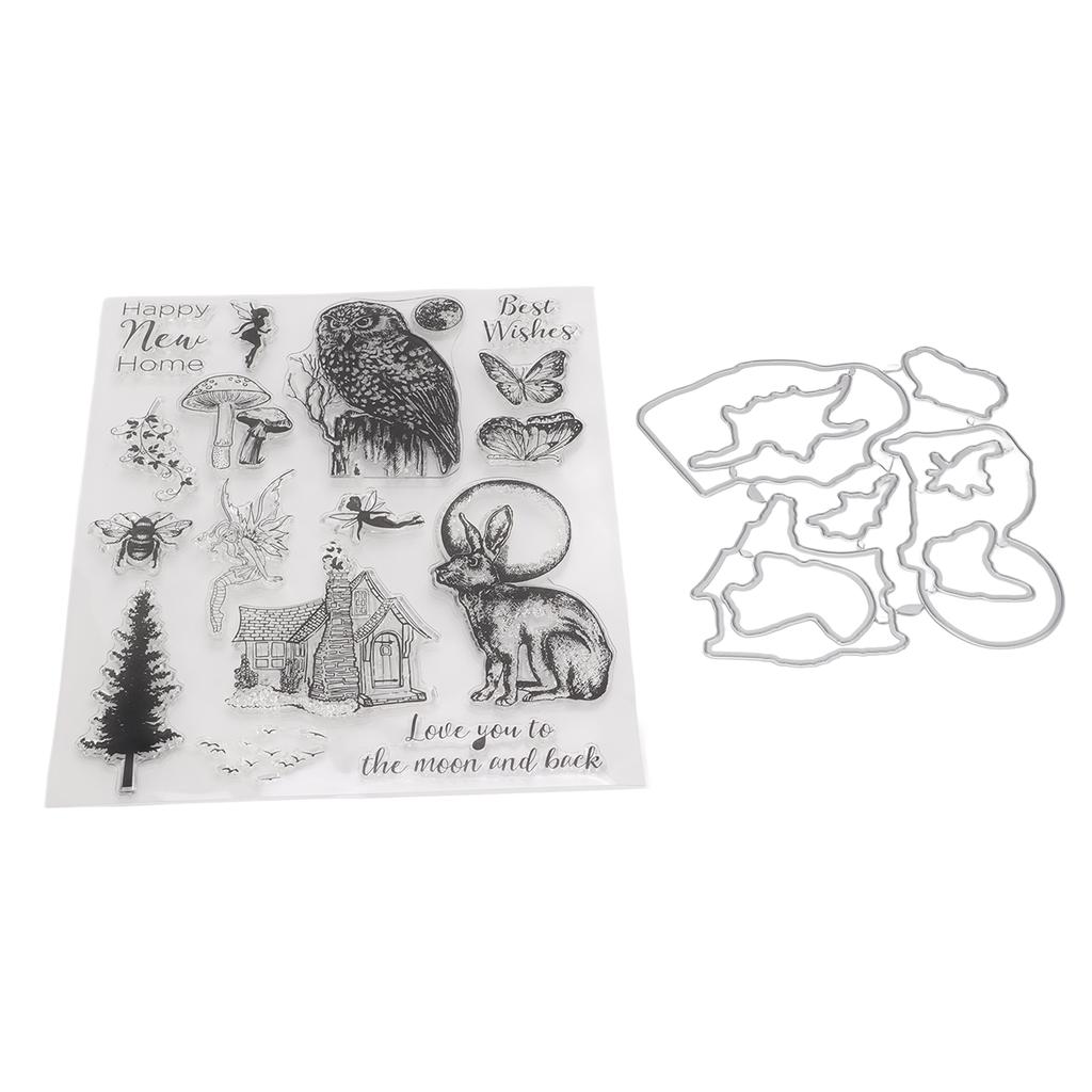 Şeffaf Damgalar Şeffaf Baskı Peri Baykuş Tavşan Peri Çoklu Desenler Kart Yapımı için Şeffaf Damga