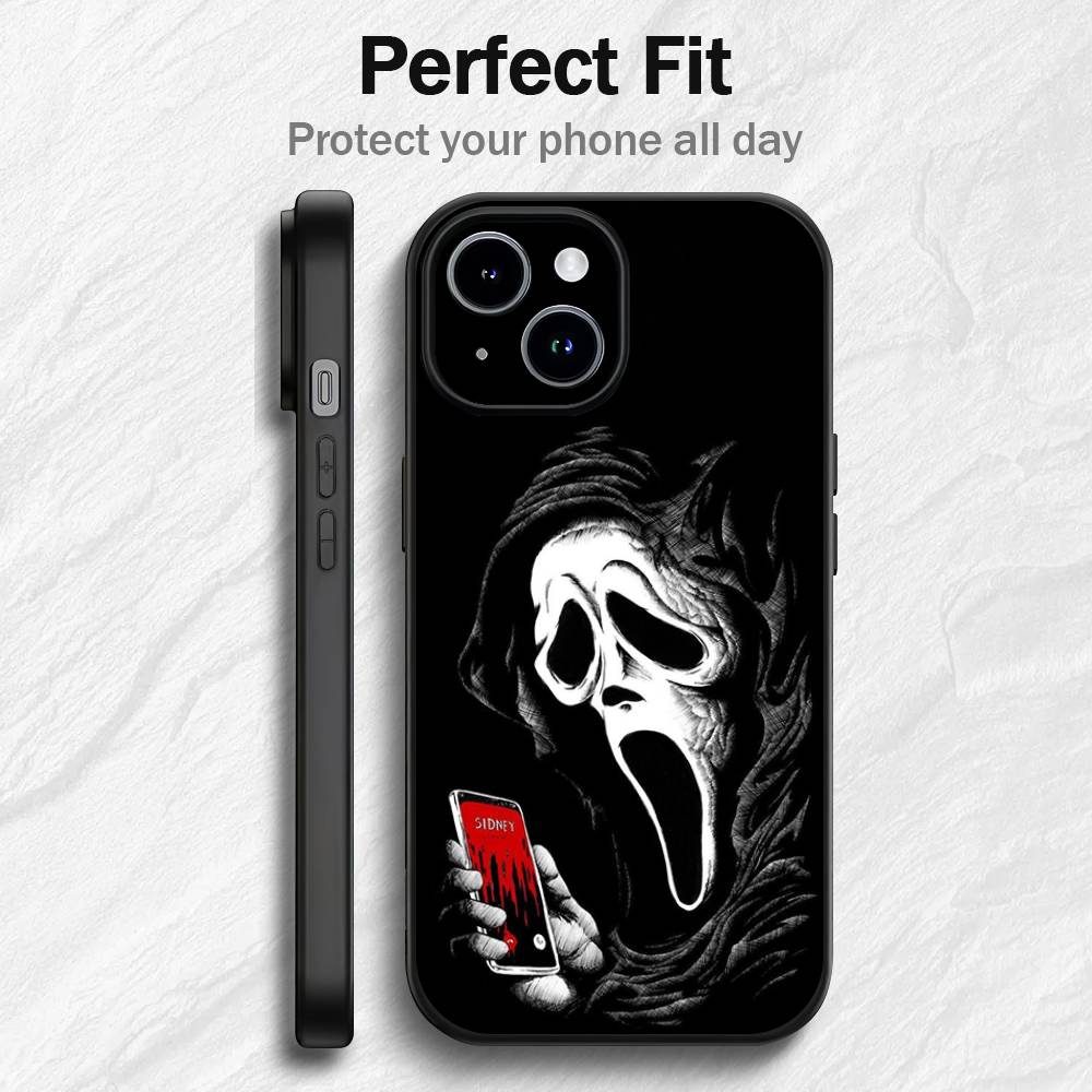 Ghost Face S-Scream Movie Phone Case For iPhone 17 16 15 14 13 12 PRO MAX PLUS Mini TPU Soft to Skin-friendly case