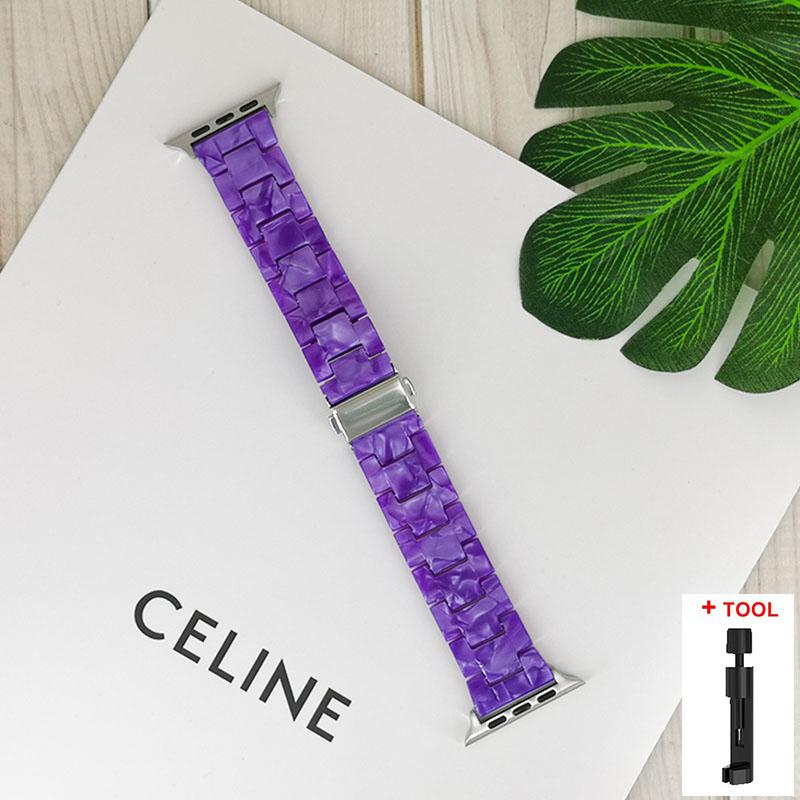 Resin Strap for Apple Watch Band 44mm 40mm 45mm 41mm 38mm 42mm Bracelet Correa iWatch Series 3 4 5 6 Se 7 Replacement Watchband