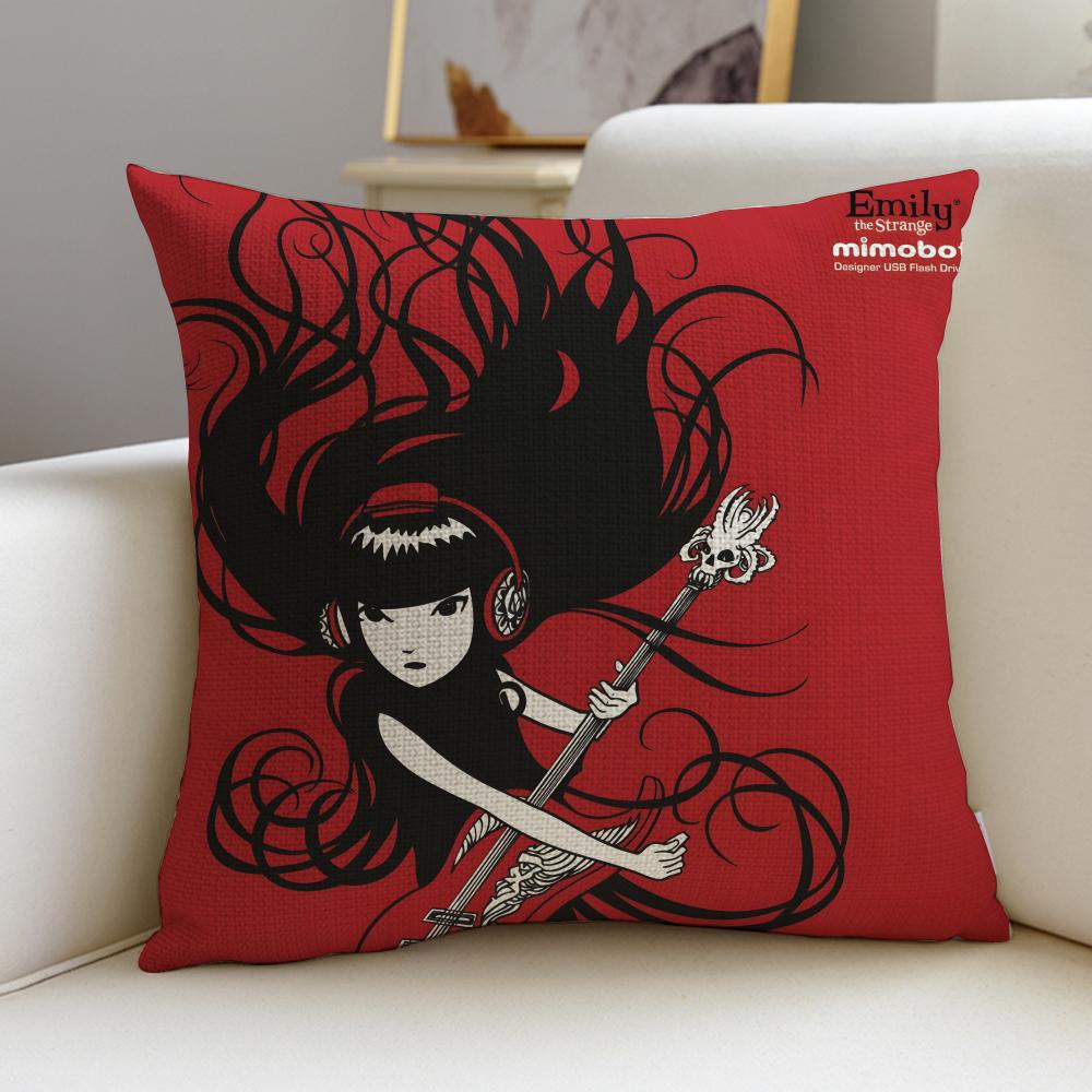 Emily the Cool StrangS Cushion Cover Breathable and skinfriendly linen pillowcase square removable and washable cushion