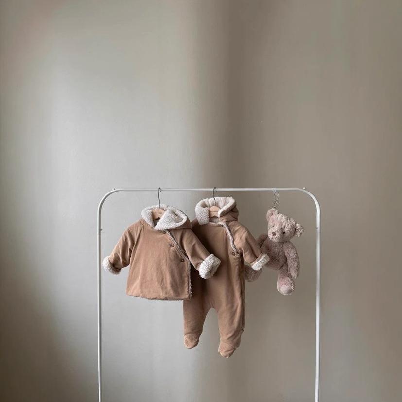 Children's Winter Cotton Jacket Baby Children's Lamb Fleece Thickened Jacket Baby Winter Warm Top Girls' Fleece Cotton Jacket