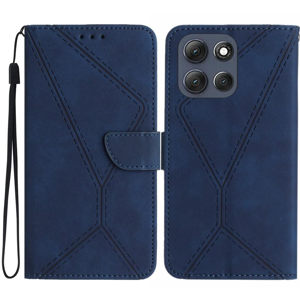 For Motorola Moto G86 5G Case Skin Touch Lines Imprinted PU Leather Flip Phone Cover