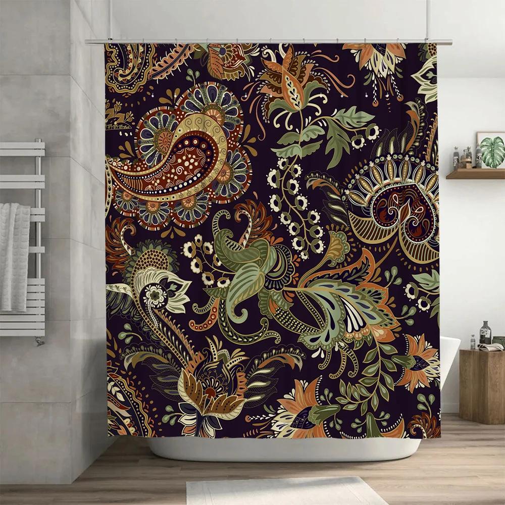 Luxurious Mandala Floral Shower Curtain Premium Waterproof Bath Decor For Bathroom Accessories Multiple Colors Available