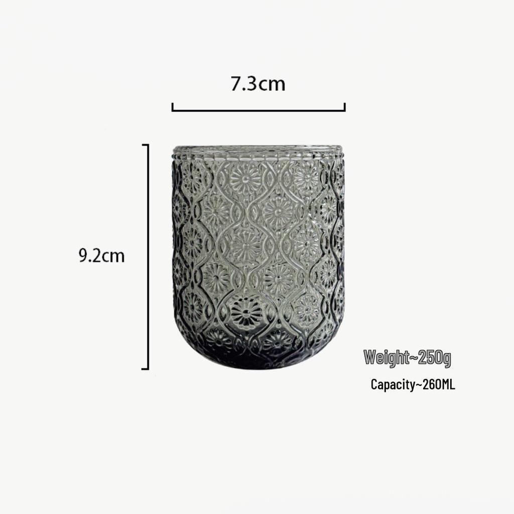 Retro skleněný pohár v lehkém luxusním stylu: Univerzální pro vodu, ústní vodu, džus, mléko, pivo a whisky - Zesílený design