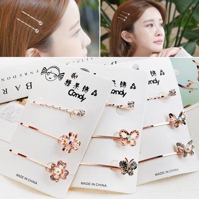 1 Set Women Fashion Korean Hairpins Bow Diamond Pearl Barrette
