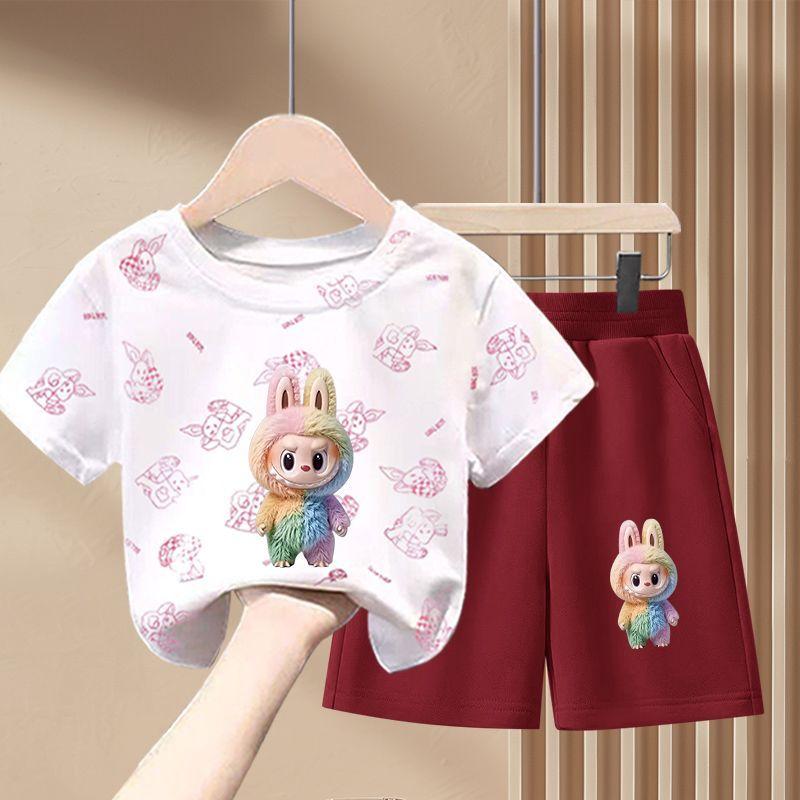 Children's Fashion Set Summer Girls' Cute Pure Cotton Set