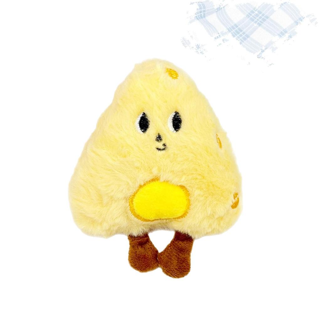 Cute Cartoon Cheese Toast Plush Pendant & Egg Doll Brooch for DIY Clothing, Shoes, and Socks Accessories.