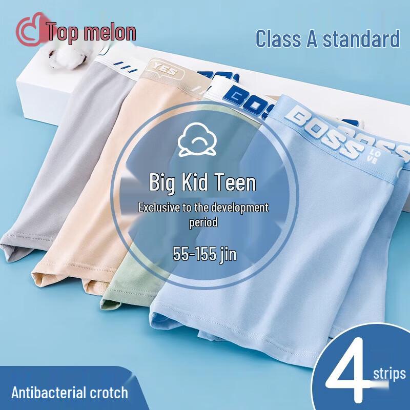 Ding Guagua Boys  Cotton Anti-Bacterial Boxer Briefs 3XL (67.5-77.5 kg)