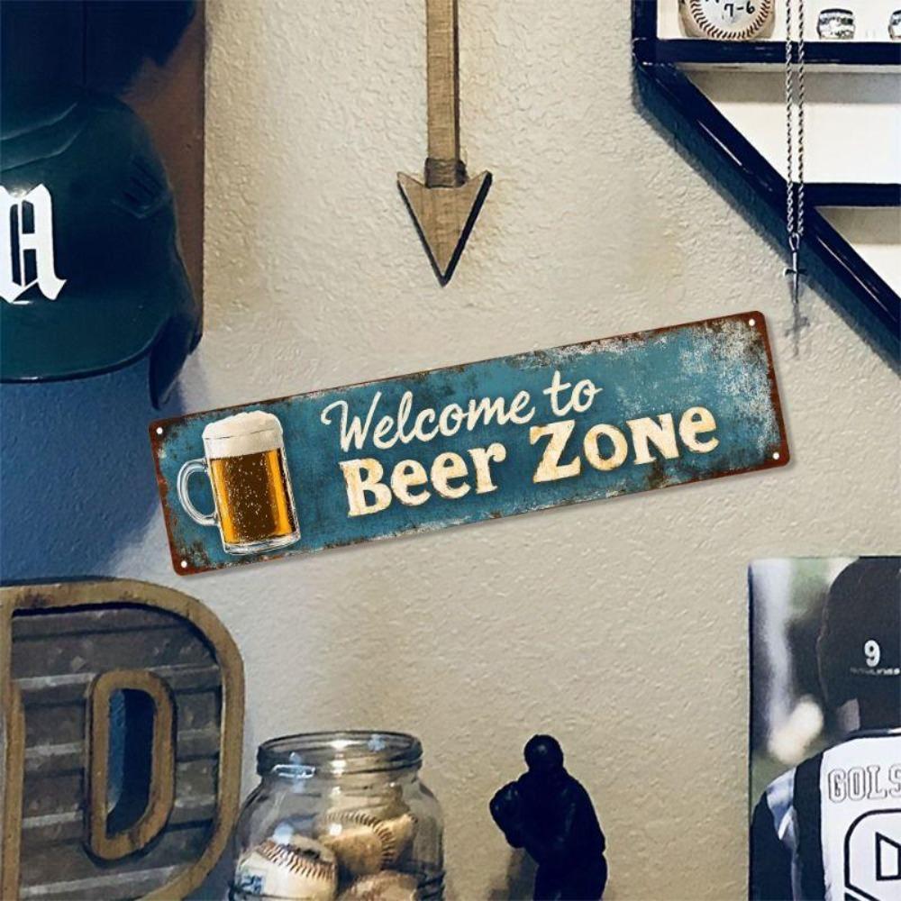 Retro Metal Wall Art for Home Office Beer Bar Decor