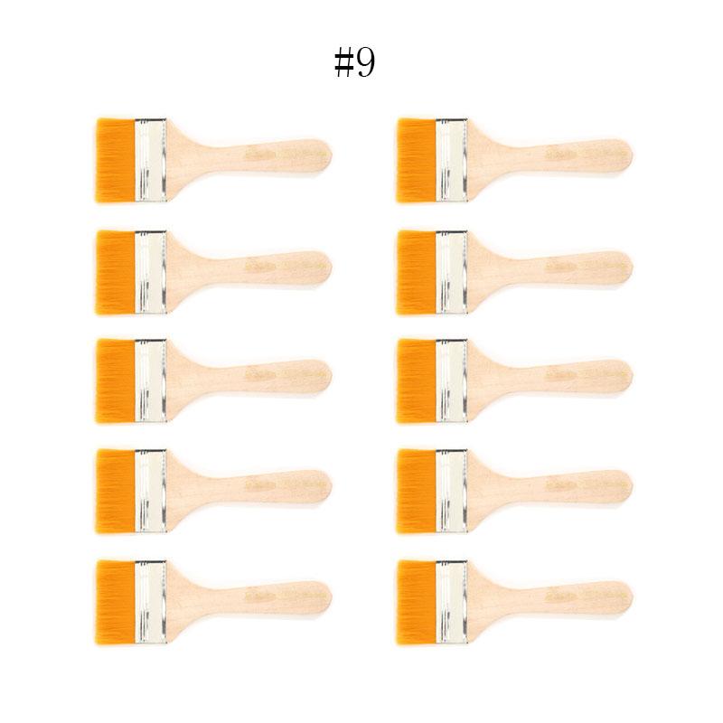 5/10/12pcs/Set Memory Nylon Paint Brushes for Acrylic/Oil/Watercolor Drawing Wooden Synthetic Bristles Easy To Clean BBQ Brush