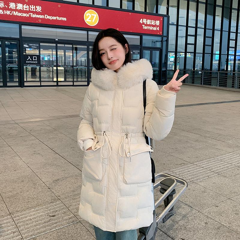 Cotton jacket padded jacket women's winter jacket 2025 new Korean version of down padded jacket mid-length loose and thickened to slim down the waist