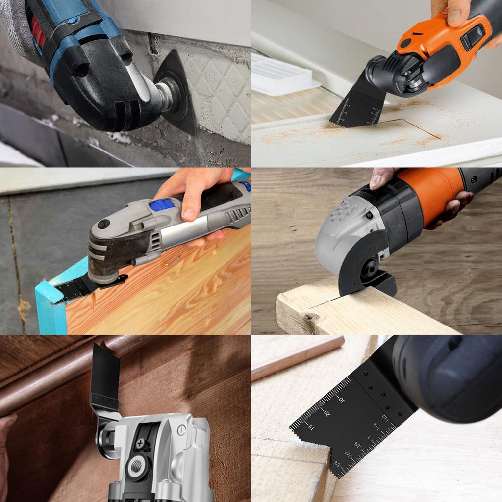 56-teiliges Set gemischter Multitool-Klingen mit Schnellwechsel-Oszillationssägeblättern zum Schneiden von Metall, Holz und Kunststoff. Multifunktions-Schwenksägeblatt.